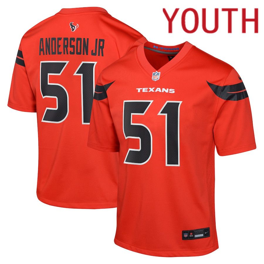 Youth Houston Texans #51 Will Anderson Jr. Nike Red Alternate Game NFL Jersey->youth nfl jersey->Youth Jersey
